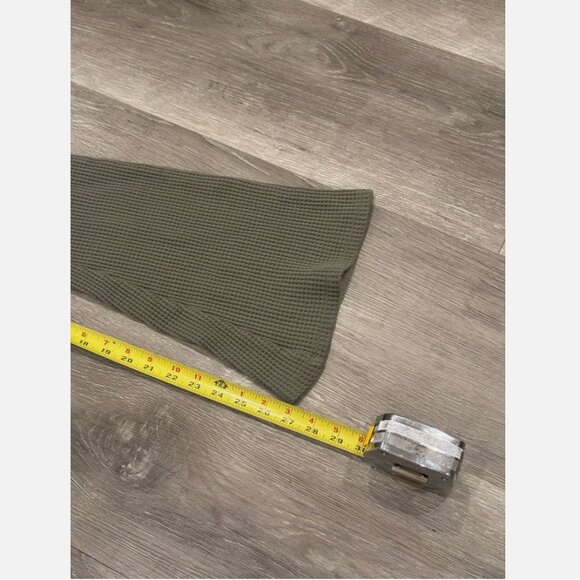 Aerie High Waisted Sage Green Waffle Knit Flare Pants Lounge Womens XS - Picture 6 of 6